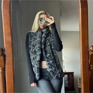 Calvin Klein Jeans Black and Gray Faux Fur Vest